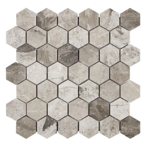 Atlantic Gray 2″ Hex Honed Marble Mosaic - Marble | Intrepid Marble & Granite