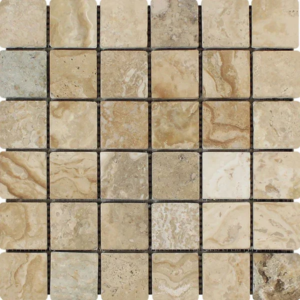 Byzantine 2X2 Tumbled Travertine Mosaic - Travertine | Intrepid Marble & Granite