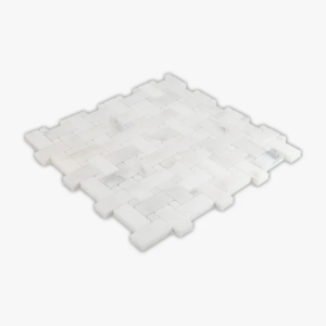 Calacatta Oliva 1X2 Basketweave with White Dot Honed Marble Mosaic - Marble | Intrepid Marble & Granite