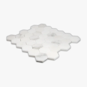 Calacatta Oliva 2″ Hex Honed Marble Mosaic - Marble | Intrepid Marble & Granite