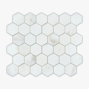 Calacatta Oliva 2″ Hex Honed Marble Mosaic - Marble | Intrepid Marble & Granite
