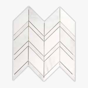 Calacatta Oliva Chevron Honed Marble Mosaic - Marble | Intrepid Marble & Granite