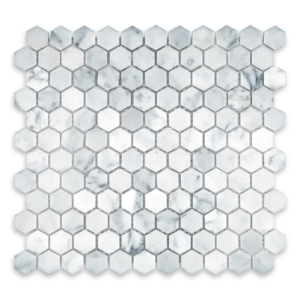 Carrara 1″ Hex Honed Marble Tile - Marble | Intrepid Marble & Granite