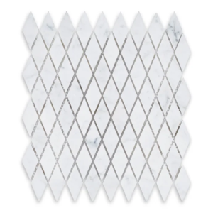 Carrara 1X2 Rhomboid Polished Marble Mosaic - Marble | Intrepid Marble & Granite