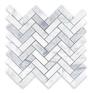 Carrara 1X3 Herringbone Honed Marble Mosaic - Marble | Intrepid Marble & Granite