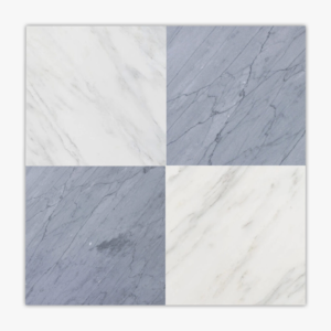 Checkerboard Oriental White+Bardiglio Imperial 12×12 Honed - Marble | Intrepid Marble & Granite