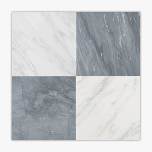 Checkerboard Oriental White+Bardiglio Nuvalato 12×12 Honed - Marble | Intrepid Marble & Granite