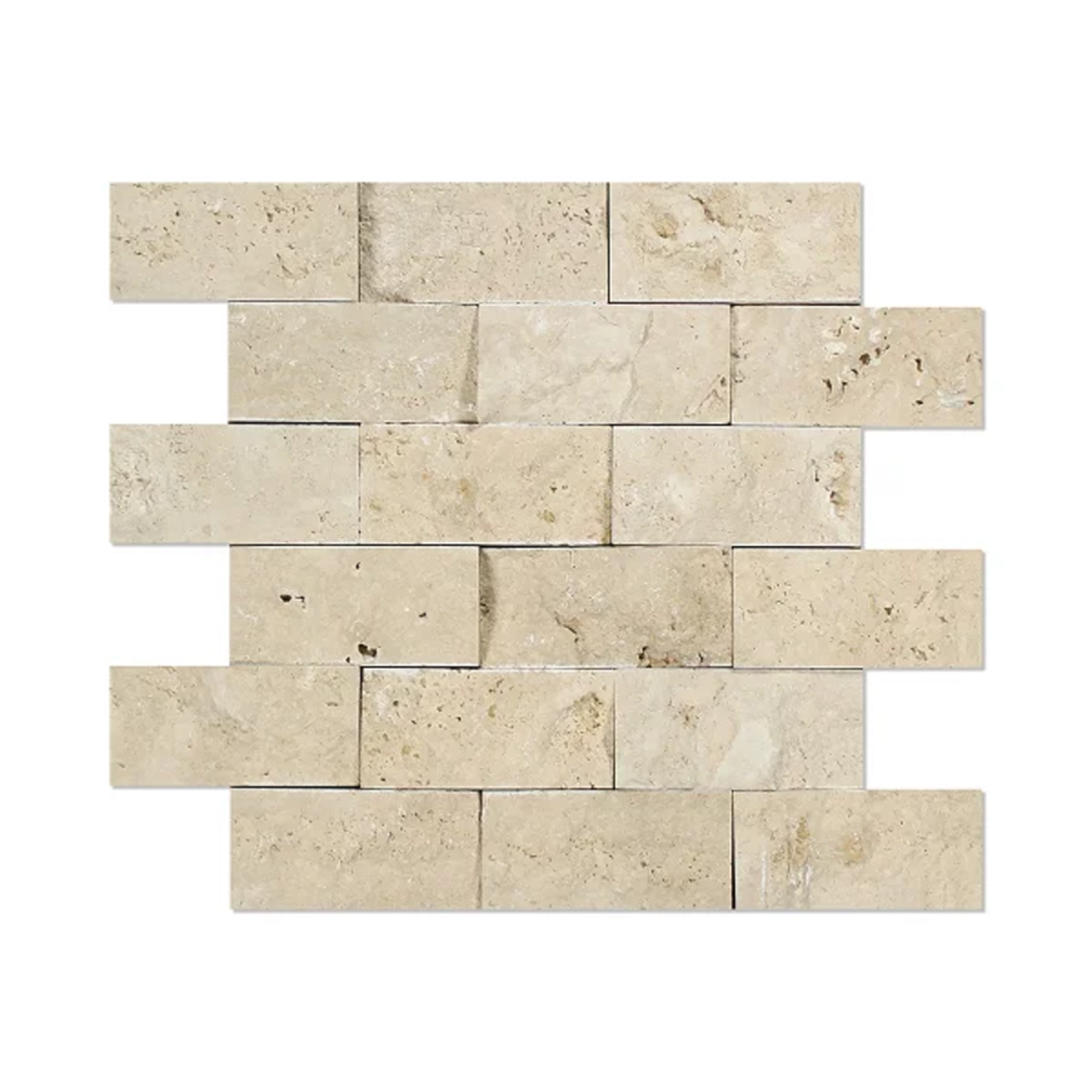 Cordoba Cream 2X4 Tumbled Travertine Mosaic - Travertine | Intrepid Marble & Granite