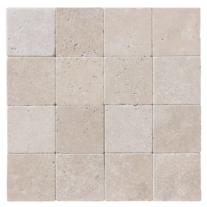 Cordoba Cream 4X4 Tumbled Travertine Tile - Travertine | Intrepid Marble & Granite