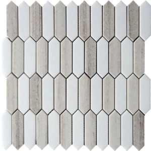 Crystal Wood and Thassos White Polished Picket Mixed - Marble | Intrepid Marble & Granite