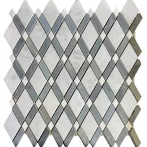 Nero Marquina-Oriental White Polished 1″ Boxed Lattice - Marble | Intrepid Marble & Granite