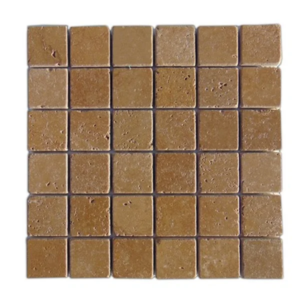 Noce Toros 2X2 Tumbled Mosaic Tt - Travertine | Intrepid Marble & Granite