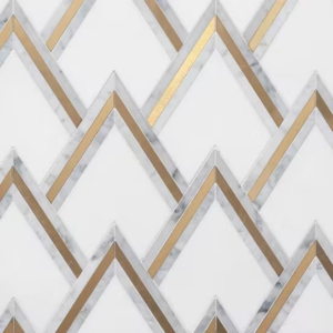 Peaks – Thassos – Carrara – Polished Brass - Marble | Intrepid Marble & Granite