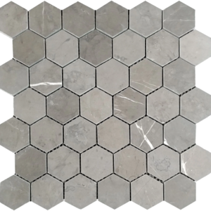 Pietra Grey 2″ Hex Honed Marble Mosaic - Marble | Intrepid Marble & Granite