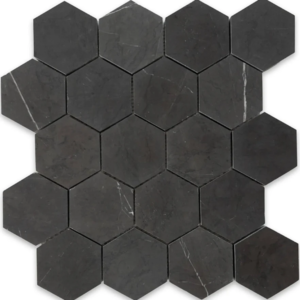 Pietra Grey 3″ Hex Honed Mosaic - Marble | Intrepid Marble & Granite