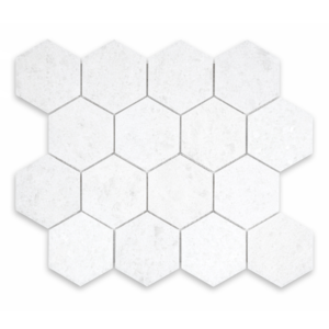 Polar White 3″ Hex Honed Mosaic - Marble | Intrepid Marble & Granite