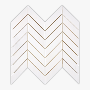 Snow White 1X4 Chevron Polished Mosaic - Marble | Intrepid Marble & Granite