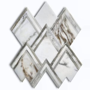 Arrowhead - Calacatta Gold And Brass Polished Marble Mosaic