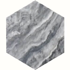 Bardiglio Grey 10" Hex Polished Marble Mosaic
