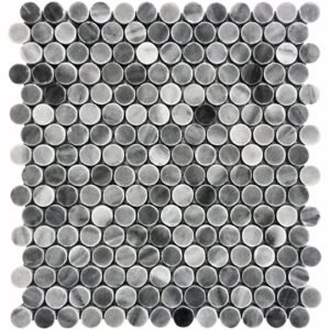 Bardiglio Grey 1″ Penny Round - Marble | Intrepid Marble & Granite