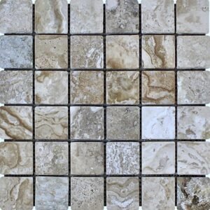 Byzantine 2X2 Tumbled Travertine Mosaic