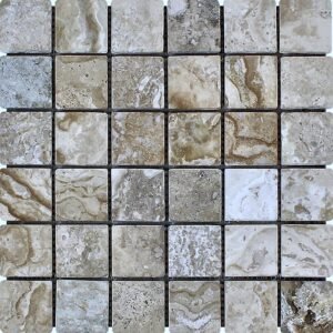 Byzantine 2X2 Tumbled Travertine Mosaic