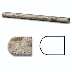 Byzantine 3/4X12 Pencil Liner Honed Travertine Molding