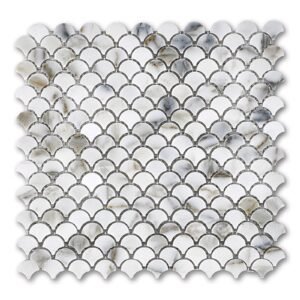 Calacatta Gold 1" Fan Polished Marble Mosaic