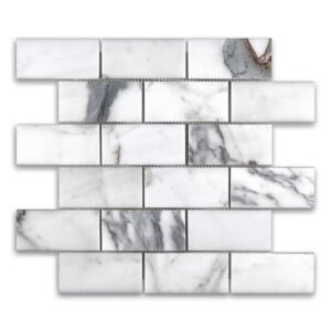 Calacatta Gold 2X4 Brick Polished Marble Mosaic