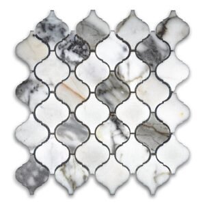 Calacatta Gold 3" Arabesque Honed Marble Mosaic