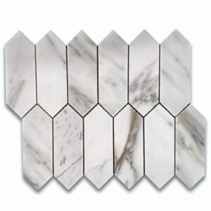 Calacatta Gold 4" Picket Polished Marble Mosaic