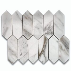 Calacatta Gold 4" Picket Polished Marble Mosaic