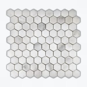 Calacatta Oliva 1" Hex Polished Marble Mosaic