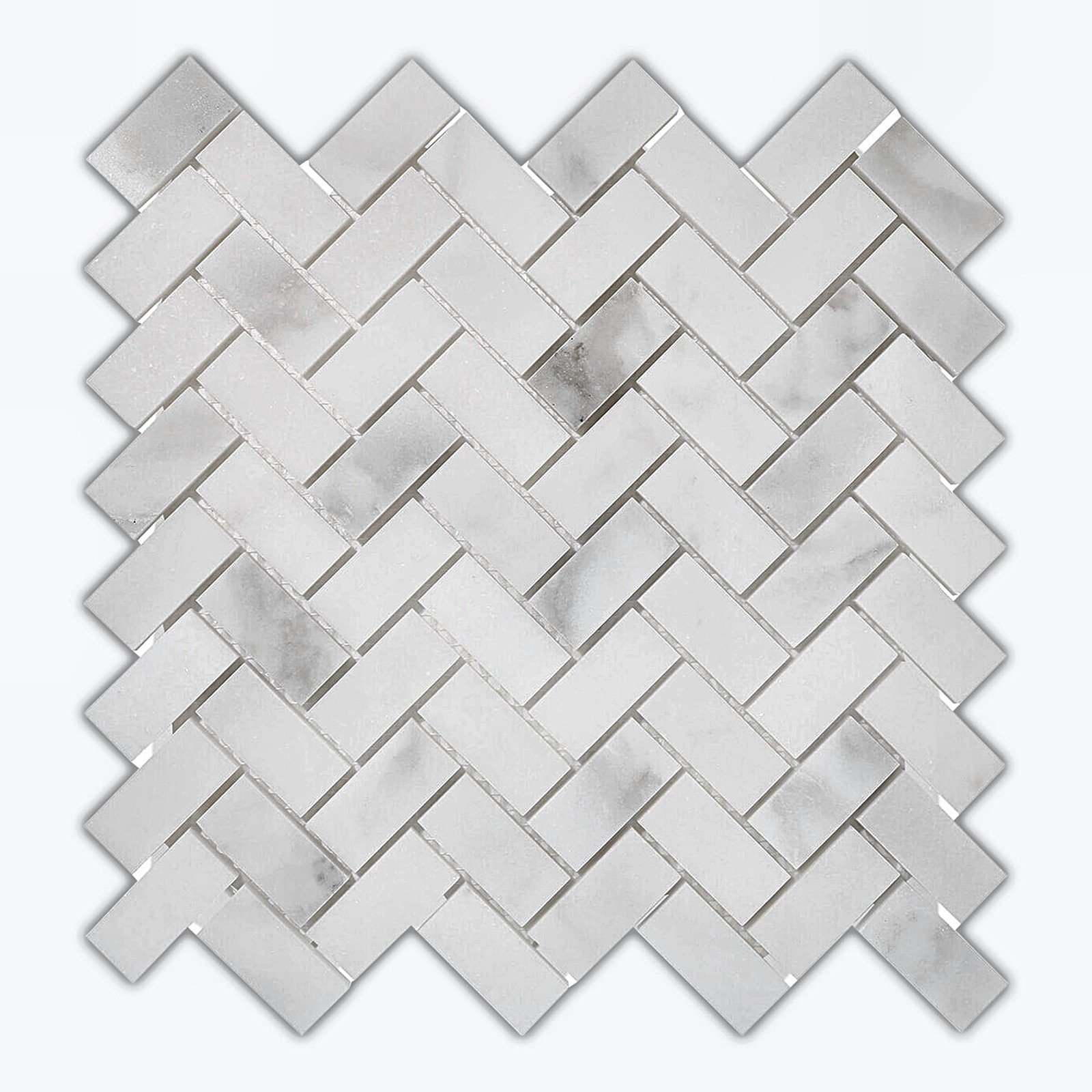 Calacatta Oliva 1X2 Herringbone Polished Marble Mosaic