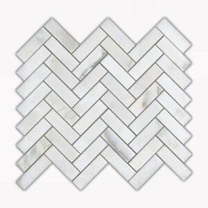 Calacatta Oliva 1X3 Herringbone Honed Marble Mosaic