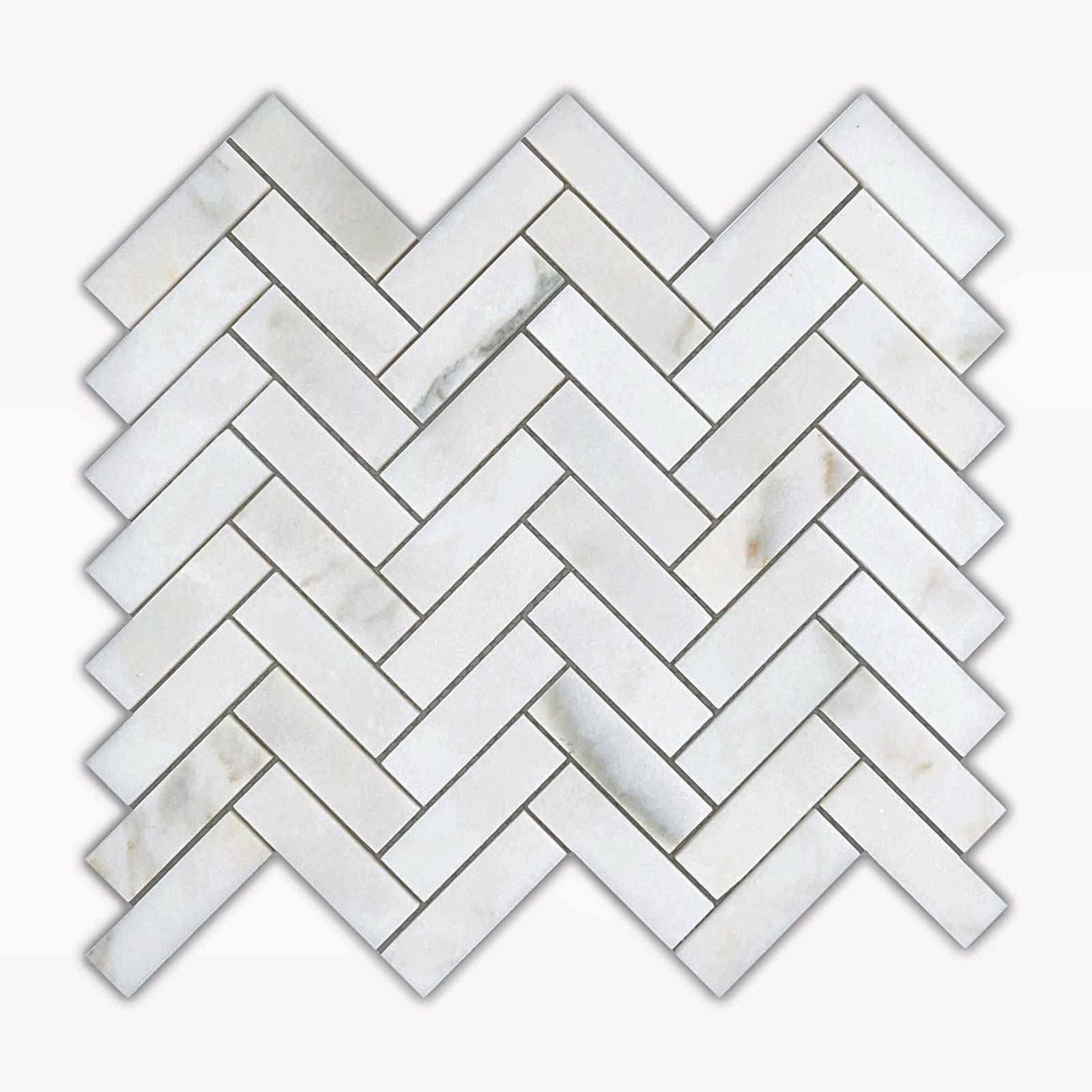 Calacatta Oliva 1X3 Herringbone Honed Marble Mosaic - Marble | Intrepid Marble & Granite