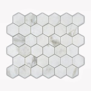 Calacatta Oliva 2" Hex Honed Marble Mosaic