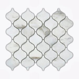 Calacatta Oliva 3" Arabesque Polished Marble Mosaic
