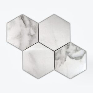 Calacatta Oliva 6" Hex Polished Marble Mosaic