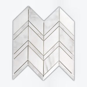 Calacatta Oliva Chevron Honed Marble Mosaic