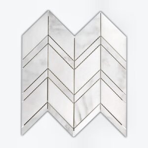 Calacatta Oliva Chevron Honed Marble Mosaic