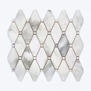 Calacatta Oliva Octave with White Dot Honed Mosaic