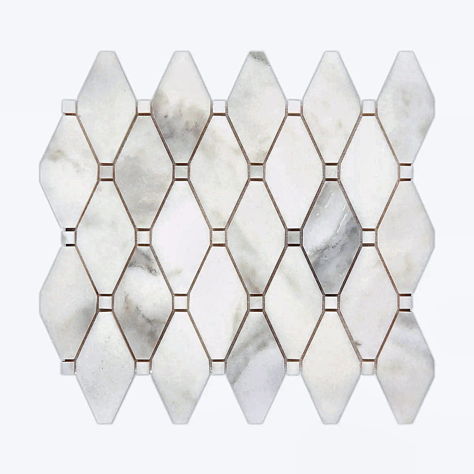 Calacatta Oliva Octave with White Dot Polished Mosaic