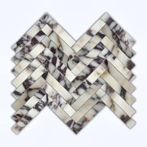 Calacatta Viola 1X4 Herringbone Polished Mosaic