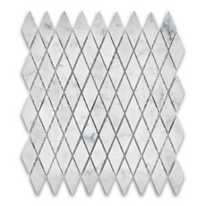 Carrara 1X2 Rhomboid Polished Marble Mosaic