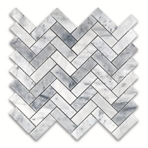 Carrara 1X3 Herringbone Honed Marble Mosaic