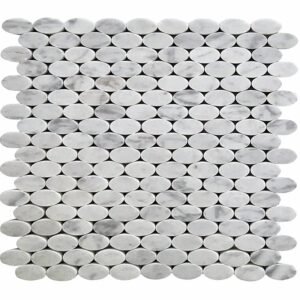 Carrara White Eliptical Polished Marble Mosaic - Marble | Intrepid Marble & Granite