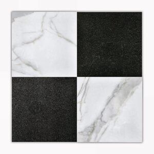 Checkerboard Calacatta Gold+Absolute Black 12x12 Polished