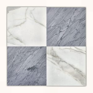 Checkerboard Calacatta Gold+Bardiglio Imperial 12x12 Polished