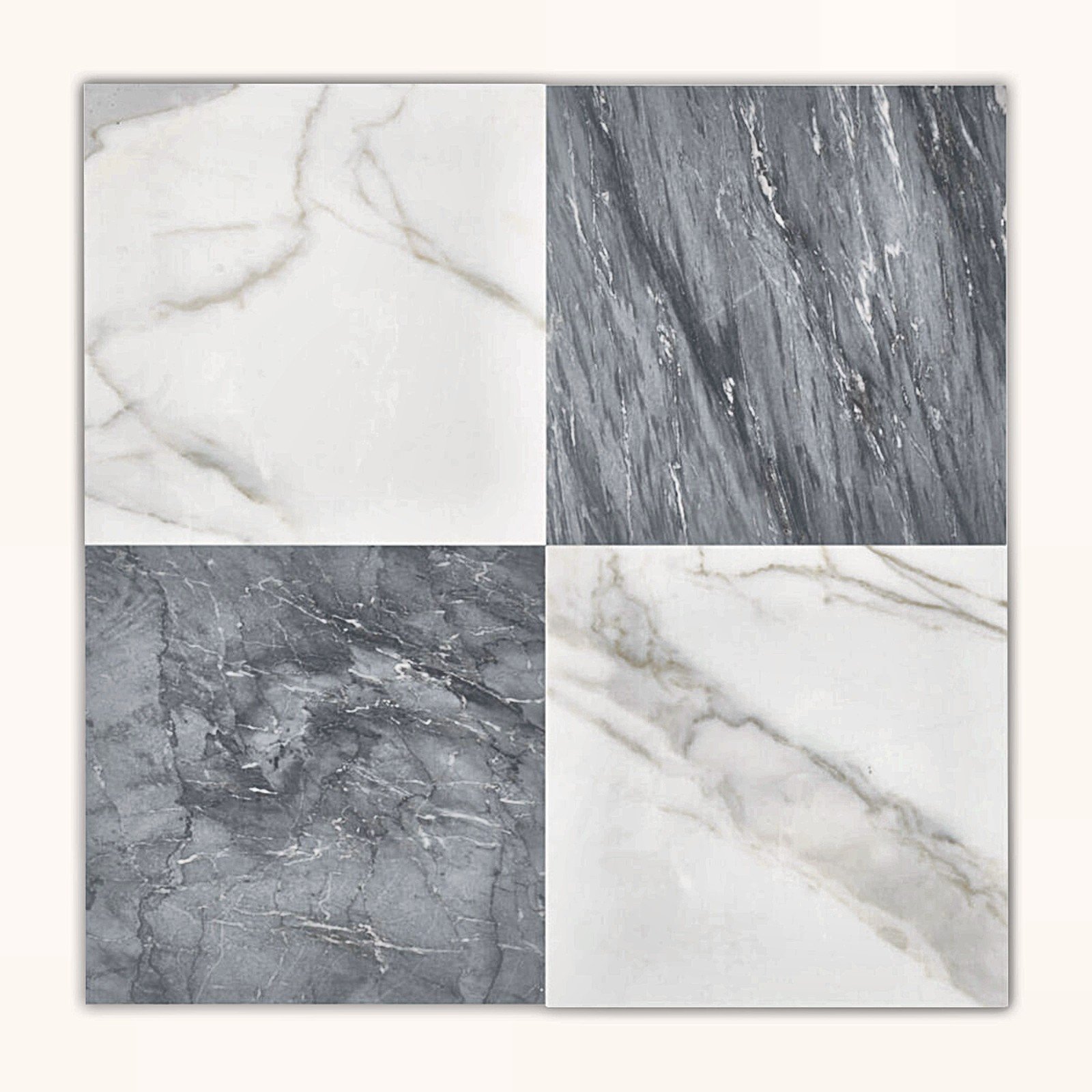 Checkerboard Calacatta Gold+Bardiglio Nuvalato 12×12 Polished - Marble | Intrepid Marble & Granite